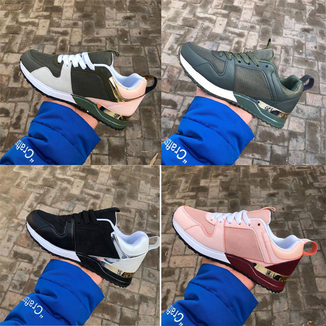 

Popular Leather Casual Shoes Women Men Sneakers boy's and girl's Breathable Leather Lace Up Luxury Shoes Mixed Color, Dark grey