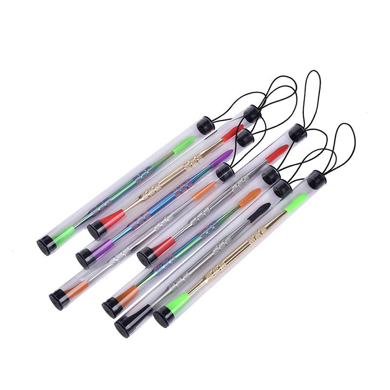 

Free DHL Colorful Wax Dab Tool 121mm Rainbow Gold Dry Herb Vaporizer Tool for D8 Oil Wax Carts Atomizer Vape Plastic Tube Packaging