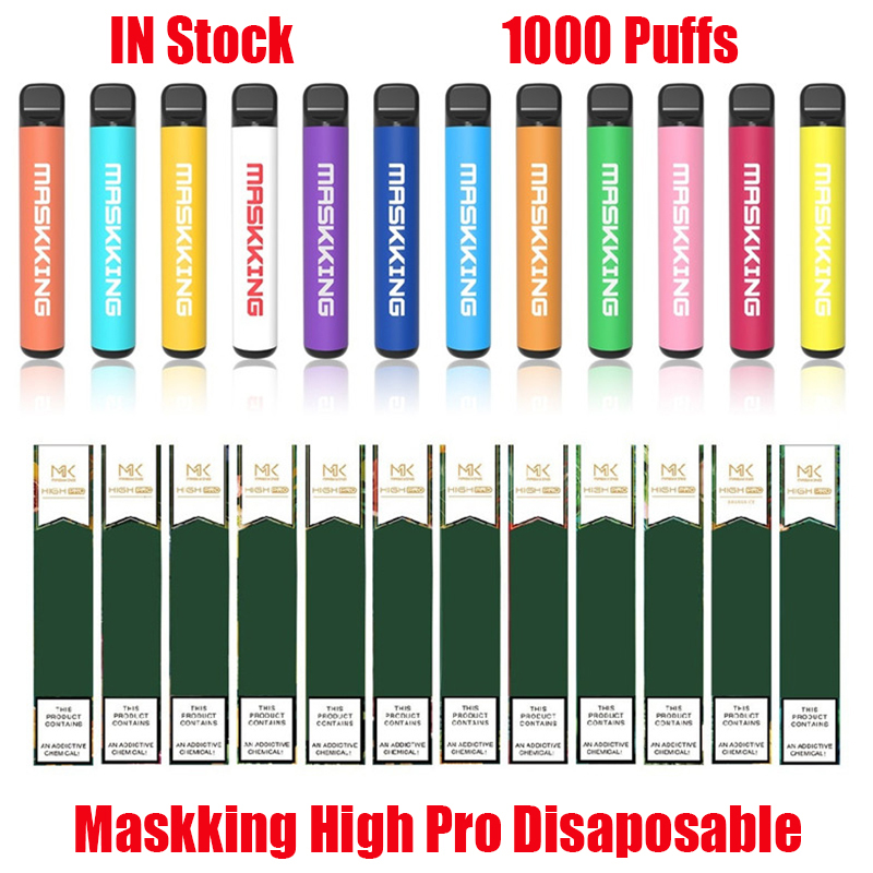 

Maskking High Pro Disaposable Pods Device Kit E-cigarettes 1000 Puffs 600mAh Battery 3.5ml Prefilled Cartridge Pod Vape Stick Pen VS MK GT Plus Max Kits