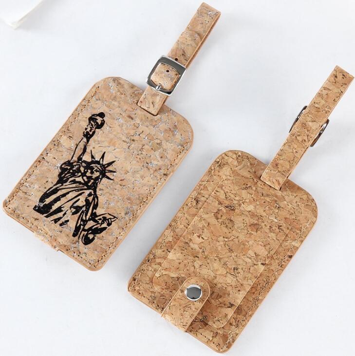 

10pcs Bag Parts Brief Wood Grain Leather Stamping Suitcase Luggage Tags Name Address Holder Identifier