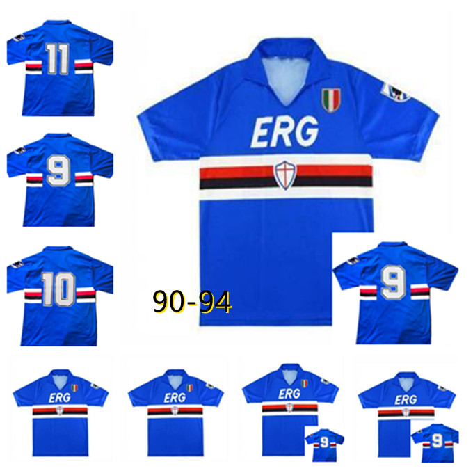 

New Vintage Sampdoria 1991 / 92 football shirt futbol Vintage football camiseta Classic Shirt Set mailot maglia top, Green