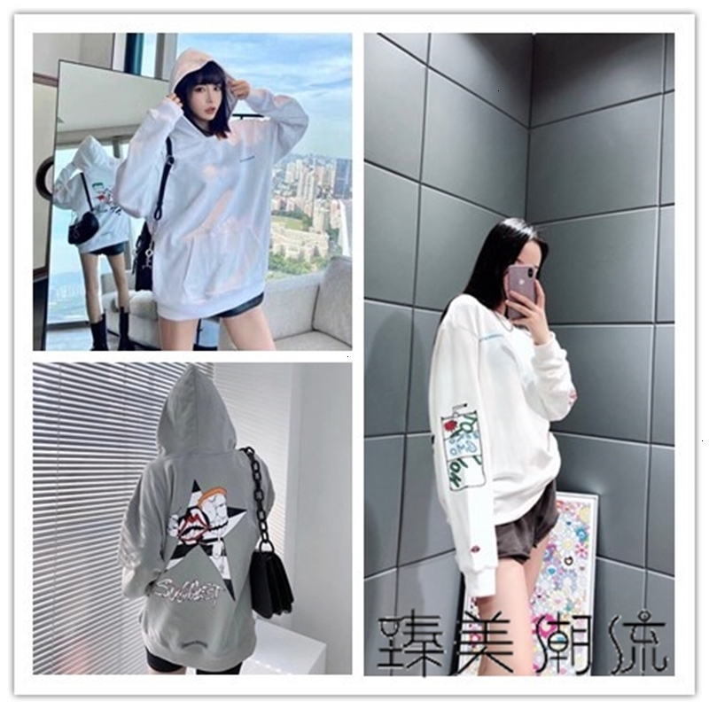 

hearts Chrome mattyboy limited crew neck coat graffiti hooded men's and women's sweater TLSR, Black