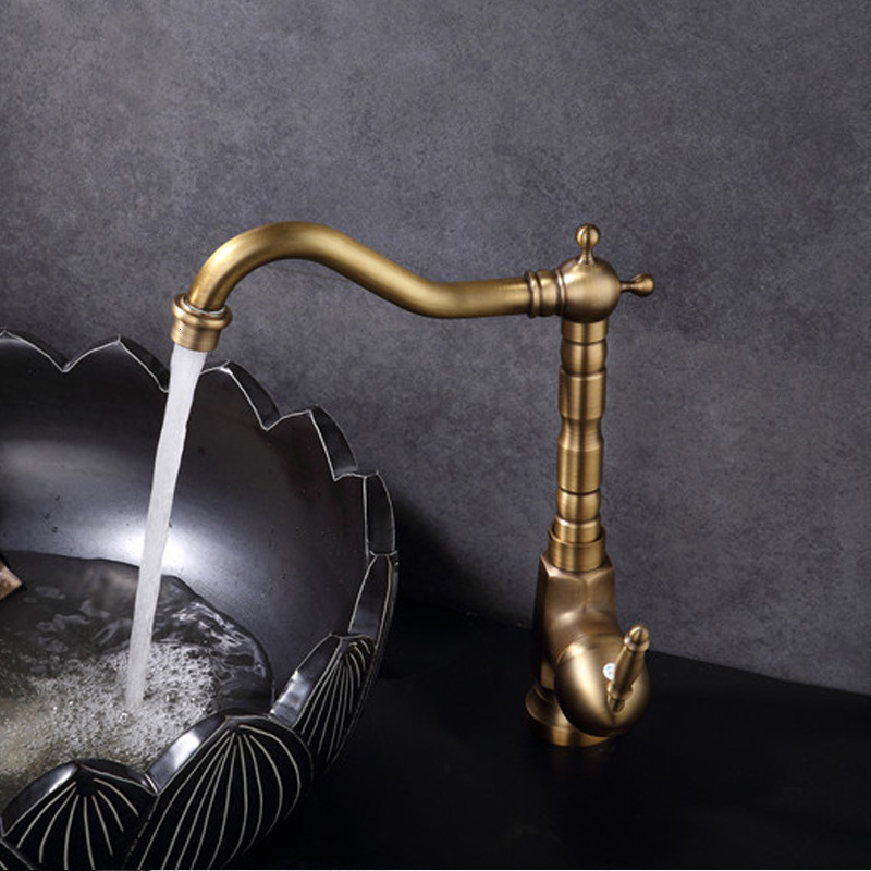 

2021 New European Retro Copper of the Cold and Hot Water Basin Only Old Tap Mixture Rhpr
