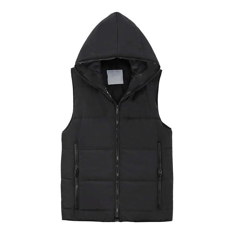 

Men's Down Jacket Unisex Parka Coat Jackets Geometric Cotton Top Warm Hooded Winter Clothes High quality Custom Clothing, Black