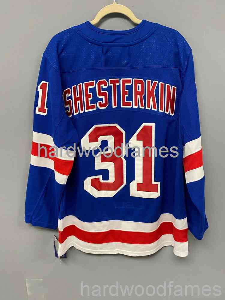 

Stitched New York Rangers Igor Shesterkin Home Jersey custom any name number, Blue