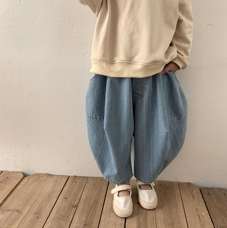 

2021 new arrival girls boys denim Long pants spring fashion kids jean pants 2-7 years YX176, Blue