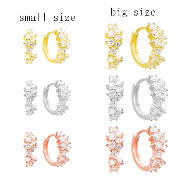 

Hoop & Huggie Slovecabin 925 Sterling Silver Full White Zircon Small Size Huggies Earrings For Women Gift Luxury Round Female Ear Jewelry