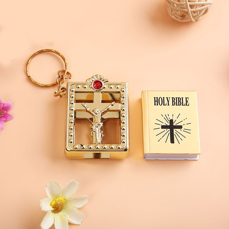 

Muslim Islamic Mini Keychain Trinket Car Key Ring Jewelry Resin Islamic Mini Ark Quran Book Real Paper Can Read Pendant Key Ring