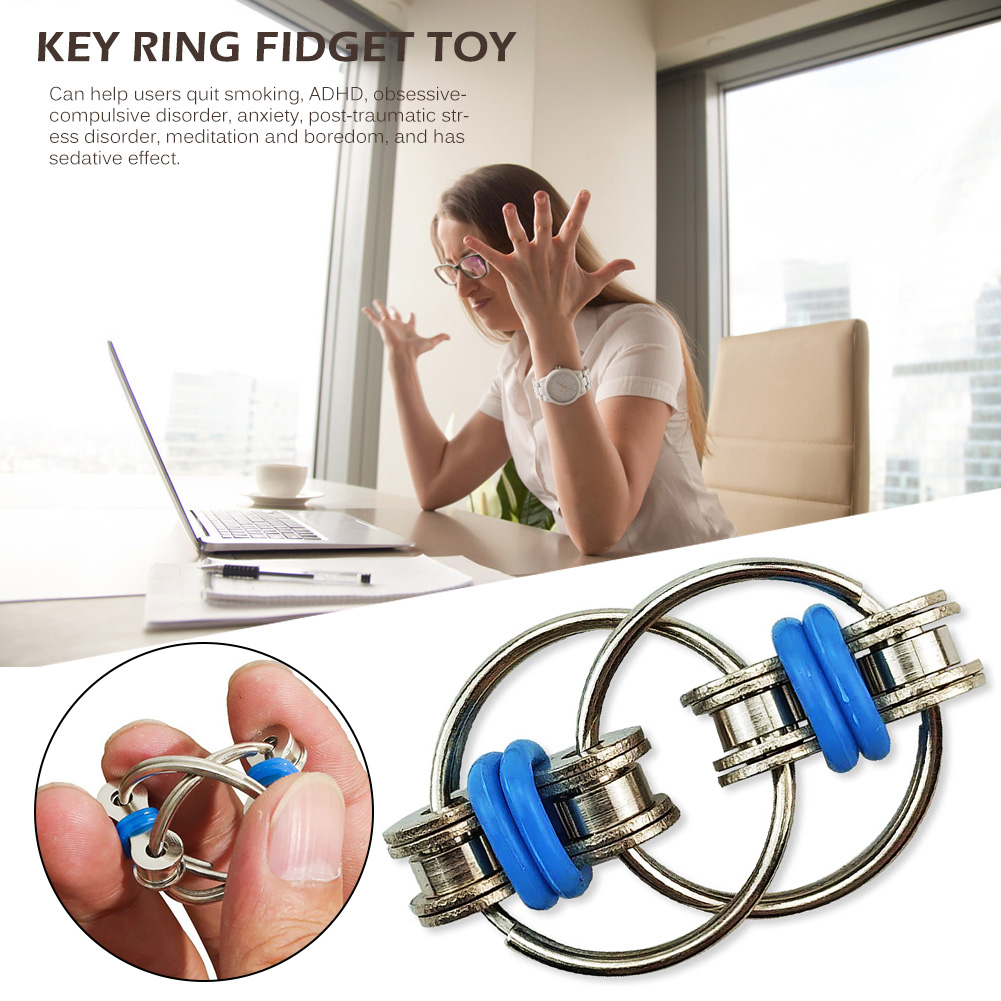 

Kids Metal Puzzle Chain Fidget Toy For Autism Chain Fidget Hand Spinner Key Ring Sensory Stress Relieve Adhd Decompression Toys