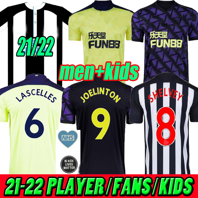 

2021 2022 NUFC home away Soccer Jerseys SHELVEY 20 21 22 JOELINTON Football Shirt ALMIRON RITCHIE GAYLE Equipment Men Kids Kits black maillot de foot, 2020;home