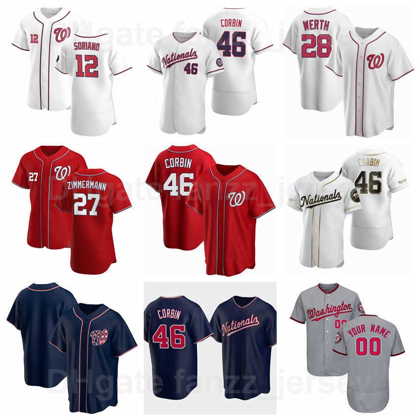 

Baseball 28 JAYSON WERTH Jersey 27 ZIMMERMANN 20 IAN DESMOND 12 ALFONSO SORIANO 46 Patrick Corbin Embroidery And Stitched Cool Base Navy Blue White Red Grey Black, Men flexbase