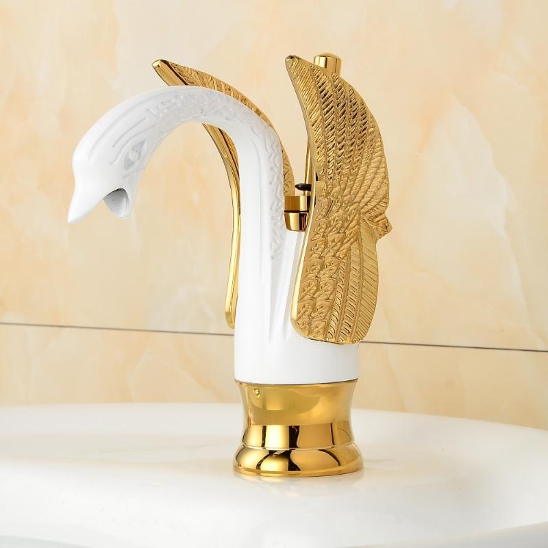 

OUYASHI Luxury Bathroom Basin Faucets low Swan Faucets Deck mounted