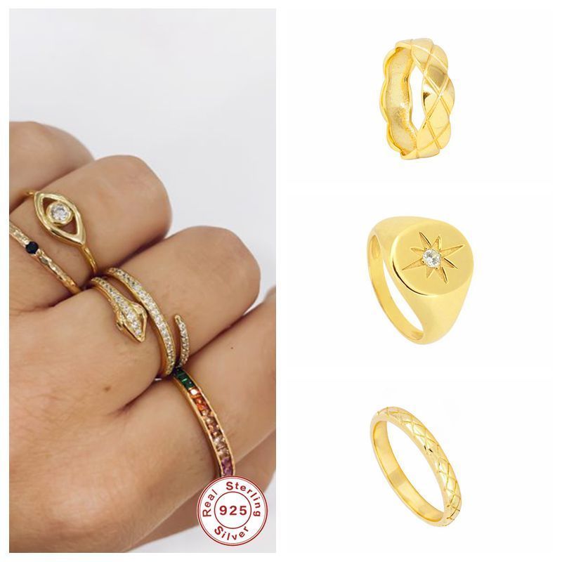 

925 Sterling Silver Luxury European and American Snake Finger Ring for Woman Ladies Lovers' Engagement Rings Anillos Jewelry