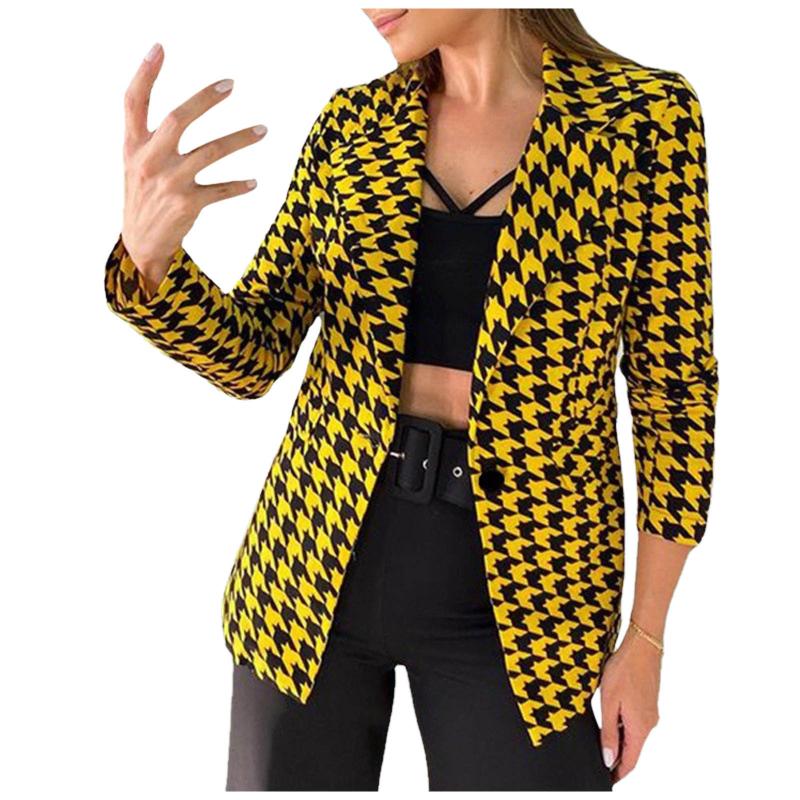 YUNY Women Slim Tailoring Gingham Short Blazer & Trousers 2-Piece Coffee S YUNY Women Slim Tailoring Gingham Short Blazer & Trousers 2-Piece Coffee S