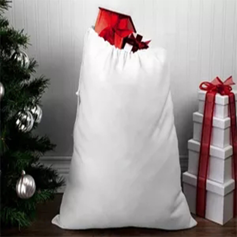 

Sublimation Santa Sack Christmas Drawstring Candy Bag Sacks with Heat Transfer Coating Apple Present Storage Bags