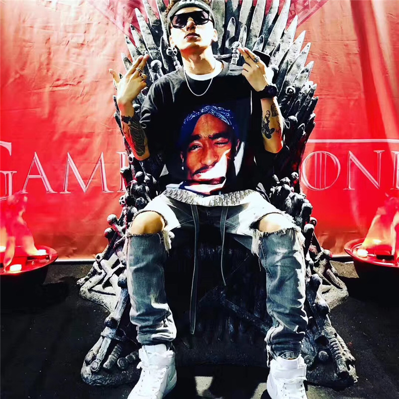 

2021 New Novo 2pac Camiseta Streetwear Impresso Direta Digital Masculina Estilo De Vero Hip-hop Tupac t Camisa Pnya