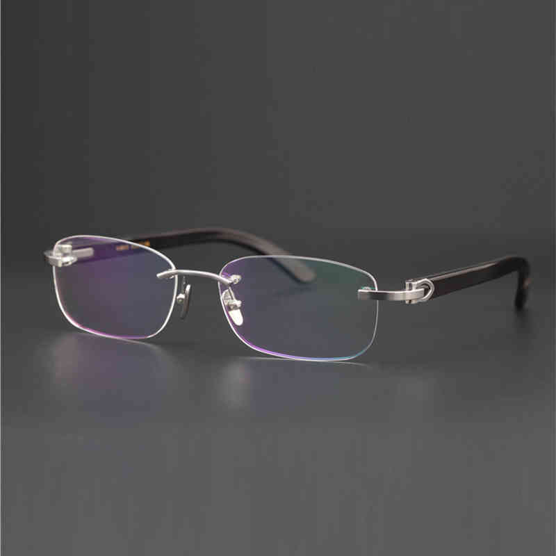 

Factory Direct Price Buffalo Horn Eyeglasses Male Rimless Men Reading Spectacles for Prescription Frameless Gold 66EO GJ41