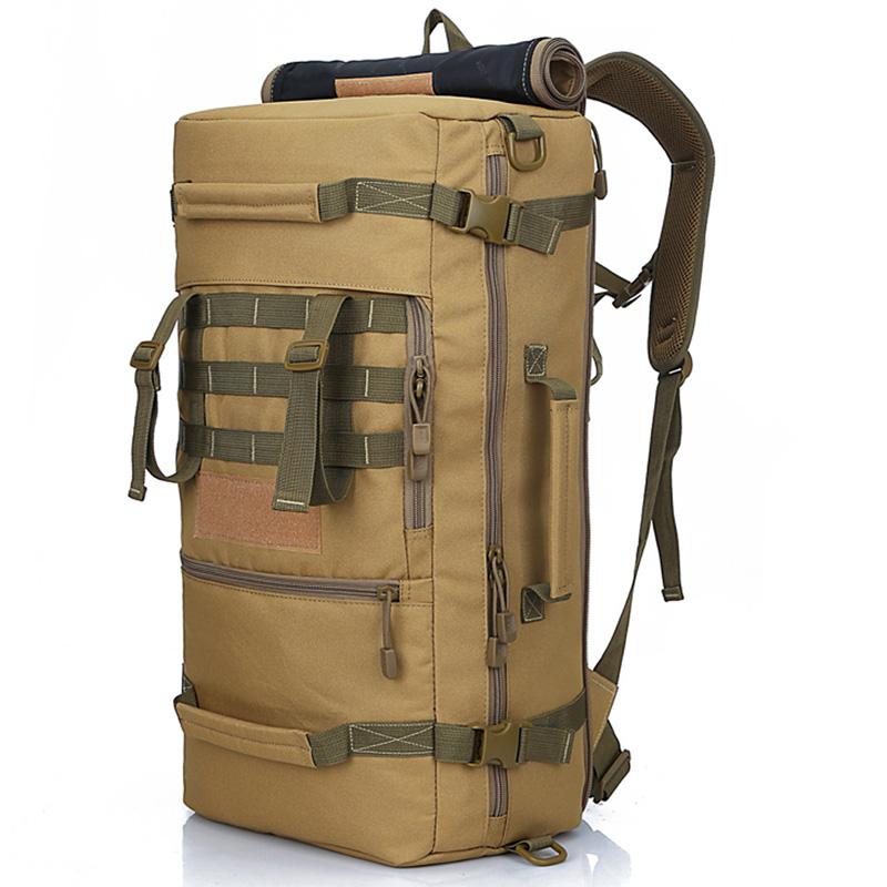 

Backpack Multifunctional 50L Outdoor Travel Sports Shoulder Bag Tactical Bagpack Waterproof Hiking Climbing Camping Rucksack, Black