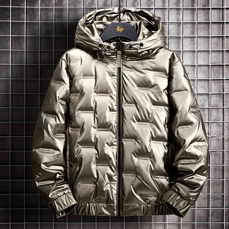 

White duck feather men's et, casual tight Hoodie, warm and thick, fashion printing, winter novelty, 2021, Black