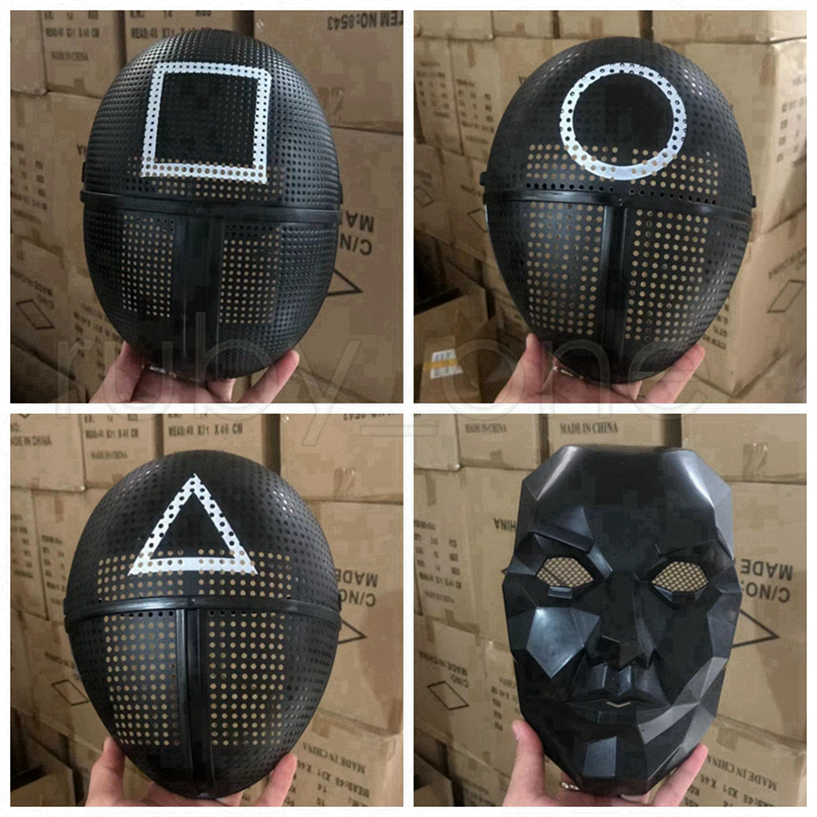 

DHL Ship Squid Game Masked Man Masks Round Squire Triangle Cosply Mask Accessories Delicate Halloween Masquerade Costume Party Props RRA4478