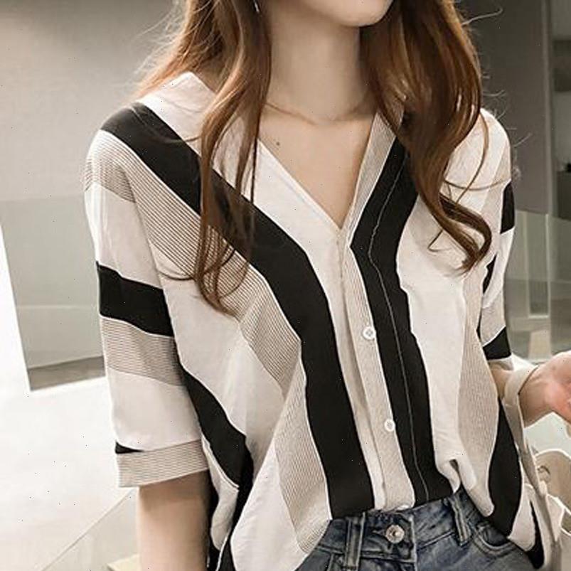 

women blouses 2021 fashion half sleeve v neck office shirt leisure blouse casual plus size blusas femininas l511, White