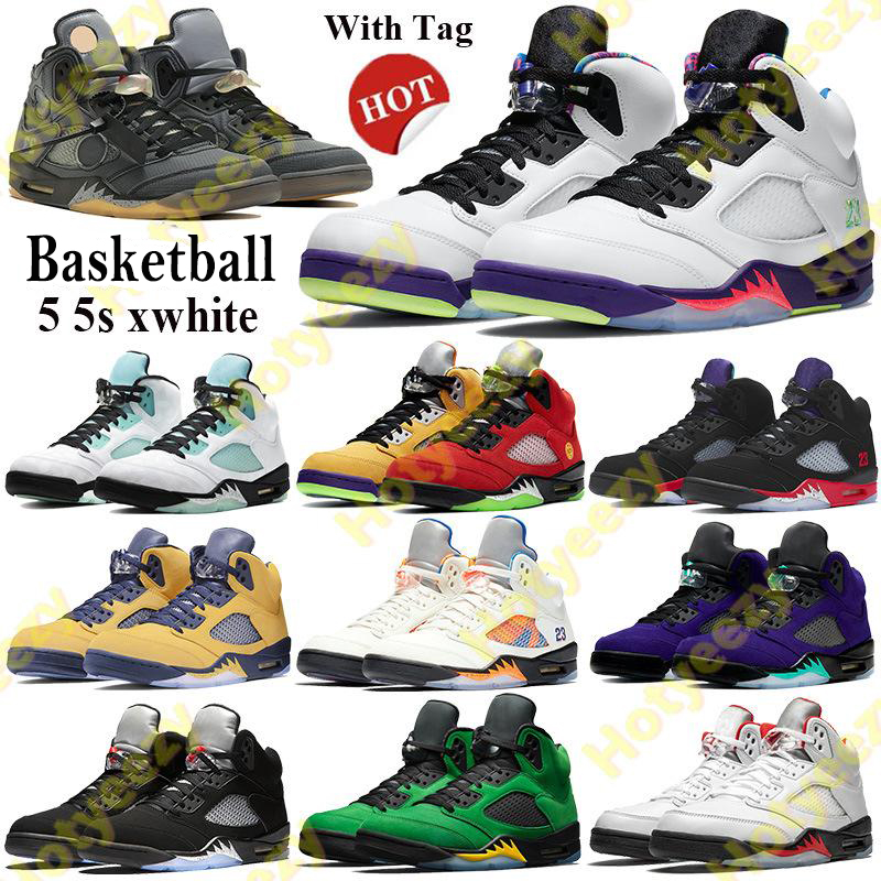 

5 5s xwhite black muslin Basketball Shoes Alternate Bel what the Men Women Trainers with Tag Fire Red Silver Tongue sneakers, 1.alternate grape