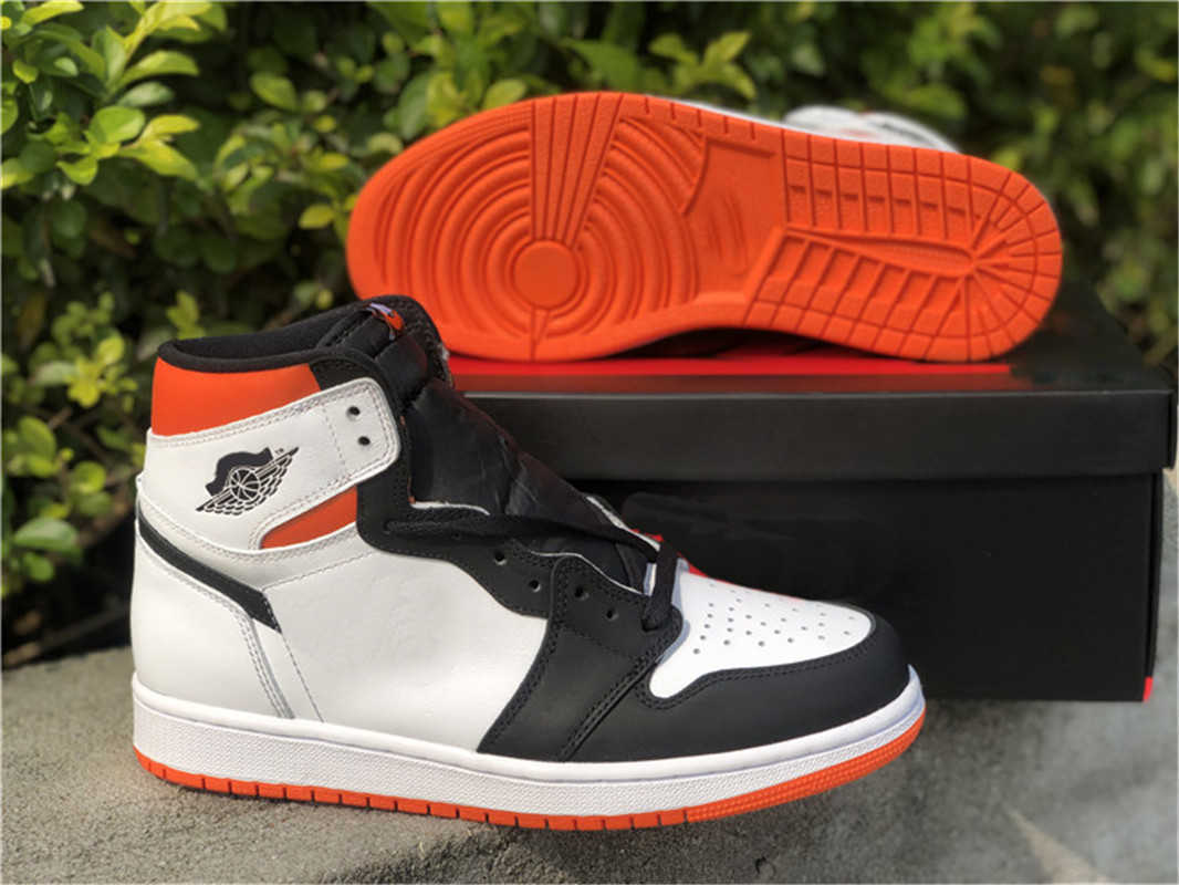 

2021 Authentic 1 Electro Orange 1s Man Outdoor Shoes White Sports Sneakers 555088-180 With Original Box