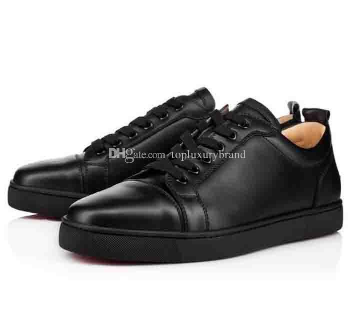 

LOUBOUTIN CHRISTIAN Top Famous Paris Shoes White Black Leather Sneakers Red Bottom Junior Flats Men Shoes Vieira Flat luxury LowCut Whol QAD