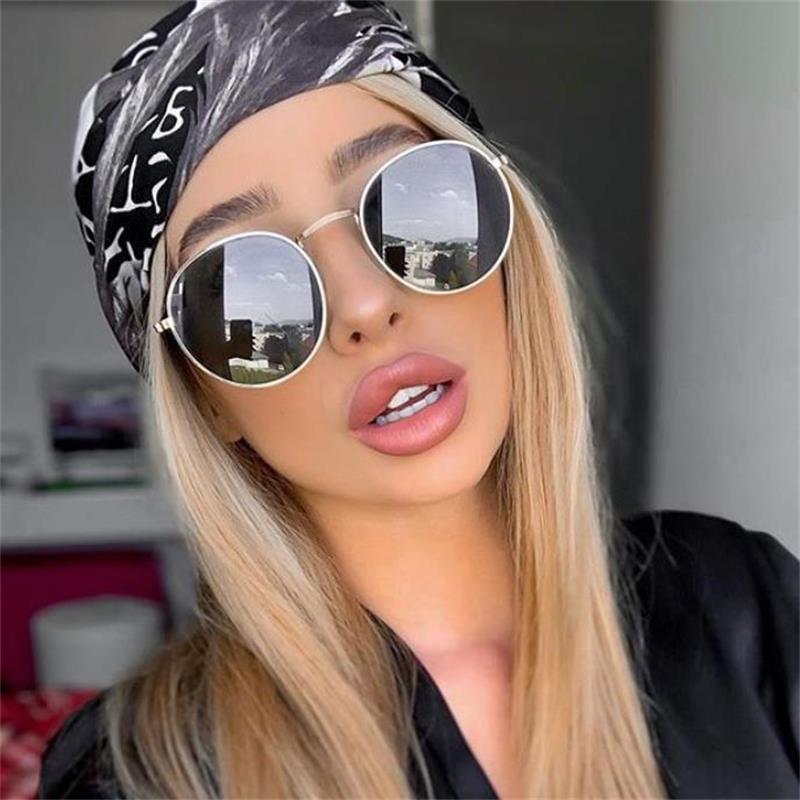 

Sunglasses Round Women Sun Glasses Female Eyewear Eyeglasses metal Frame Clear Lens UV400 Shade Fashion Driving New