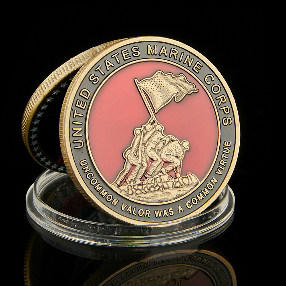 United States Marine Craft Uncommon Valor Was A Common Virtue Semper Fidelis Spiritual Symbol Metal Challenge Coin-image-702150225