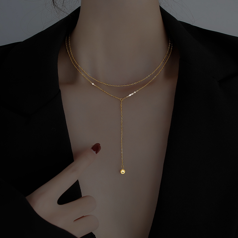 Double light necklace luxury small temperament necklace new female collarbone chain wind-image-708898067