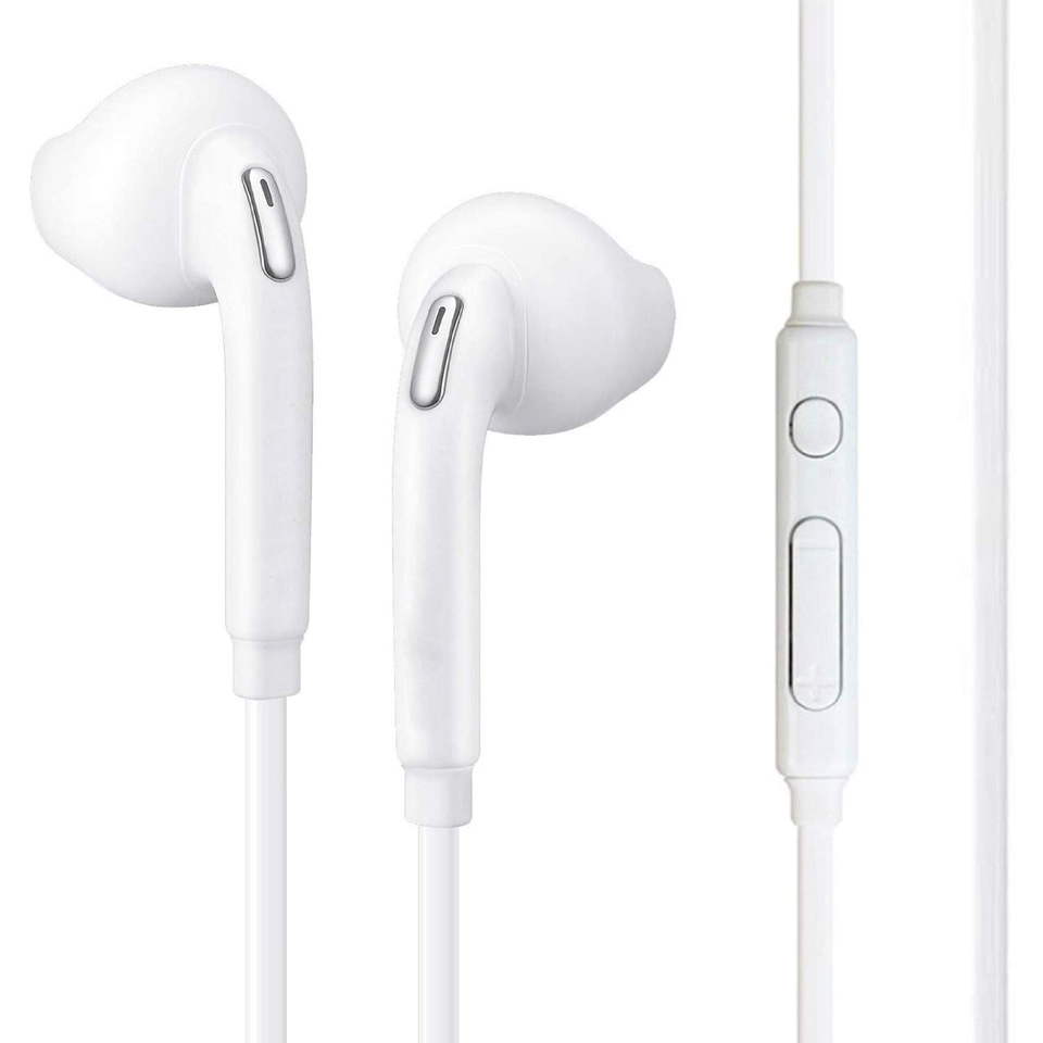 

S6 S7 Earphones Headphones Wired Earbuds In Ear Headset with Microphone Volume Control for Samsung Android Smartphones, White