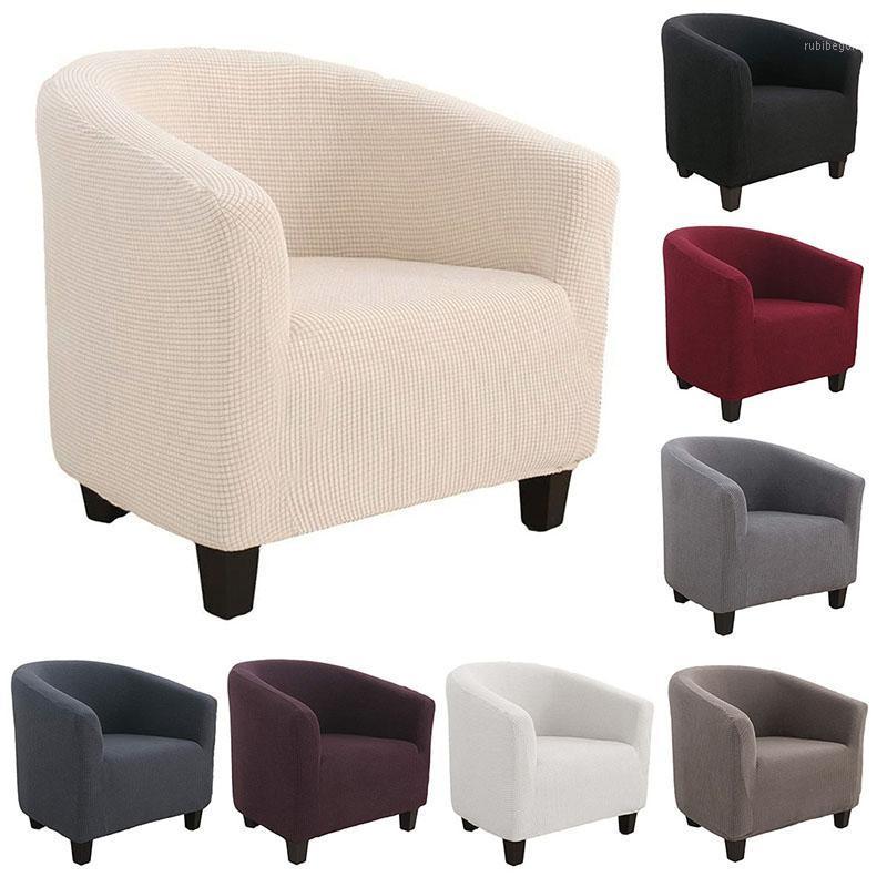 

Spandex Chair Cover Solid Color Club Sofa Elastic Slipcovers All-inclusive Protector Recliner Covers 2021