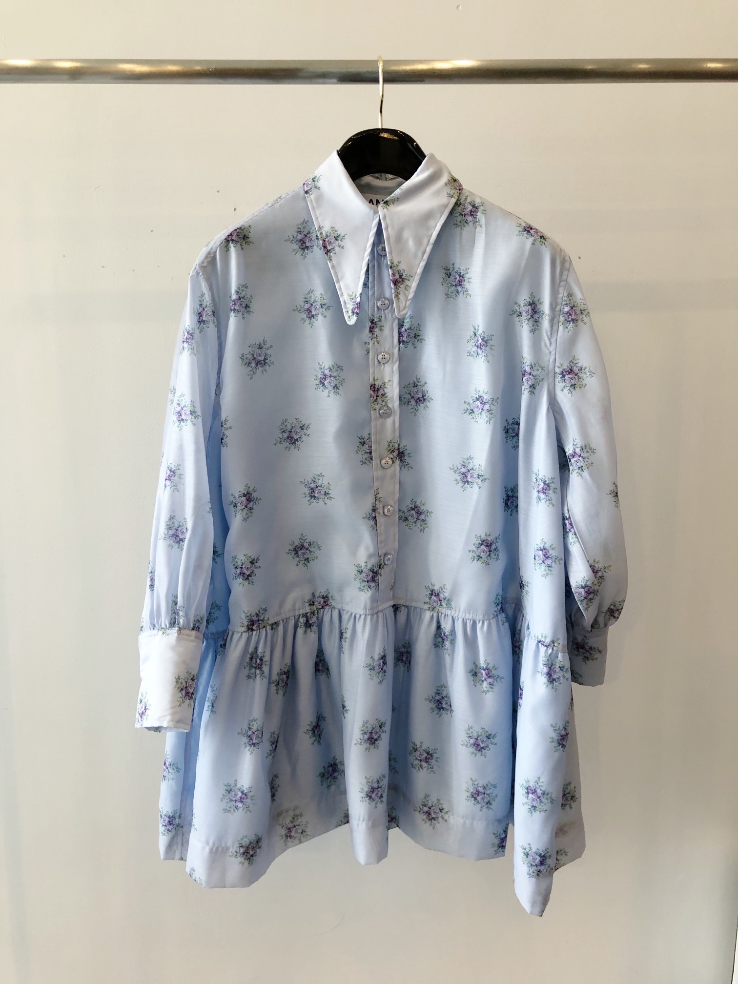 

Essential floral skirt for new wardrobe in autumn and winter, Sky blue