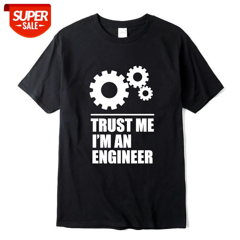 

XIN YI Men's T-shirt100%Cotton Men T-shirts trust me, I AM AN ENGINEER T Shirts O-Neck tops loose o-neck t-shirt male tee shirts #7t9t, White;black