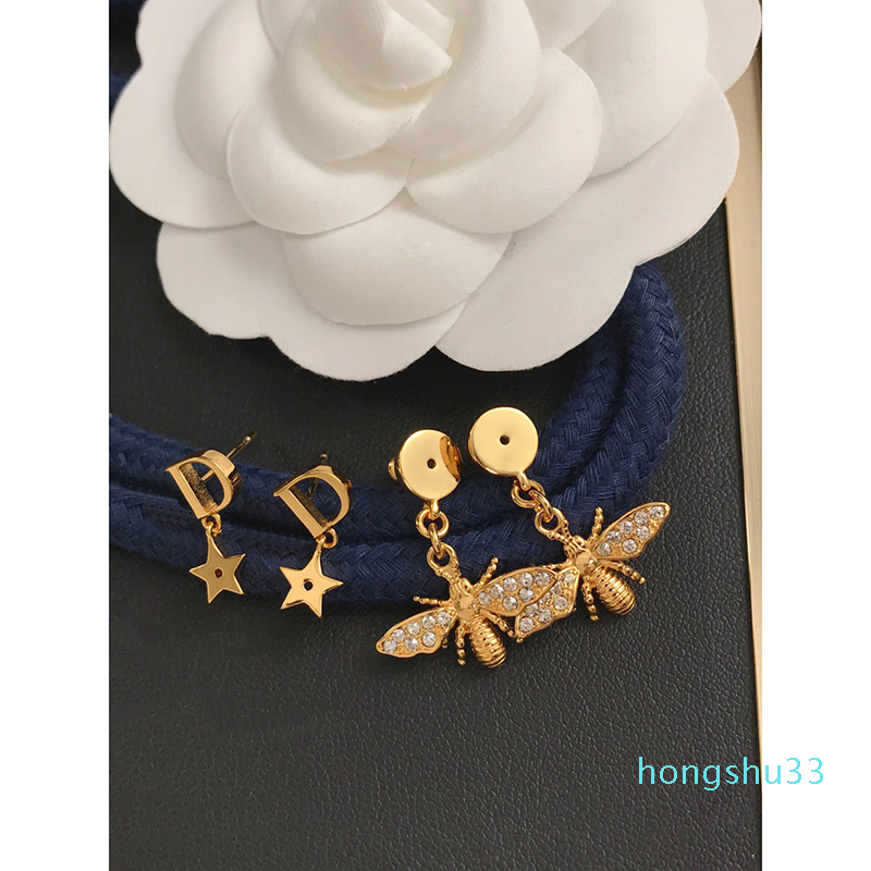 

Studs Designers Earrings Fashion Jewelry 2021 Gold Stud Set Classic D Letter Brand For Women Men Pearl Wedding Party Luxurys Gift 21041902XS, Golden;silver