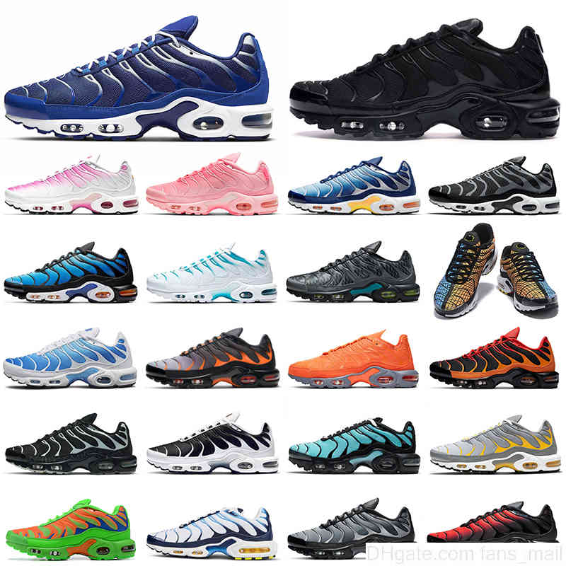 

Lower Price tn plus running shoes men women Spider Web Triple Black Grey Orange Greedy tns womens mens trainers outdoor sports sneakers