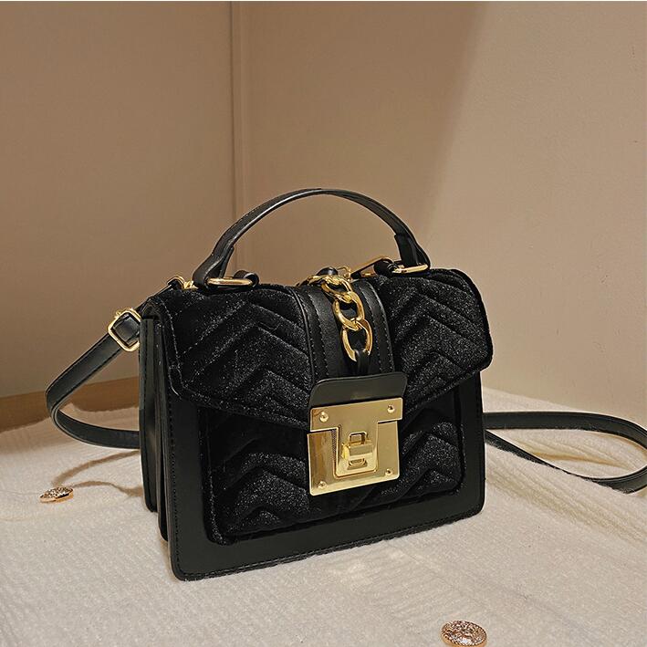 

Factory Outlet women leather shoulder bags elegant Corduroy handbag in winter street trend chains decoration womens backpack solid color Corduroys chain bag