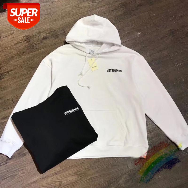 

Black White Vetements Hoodie Men Women High Quality Chest Front Back Logo Printed Pullovers VTM Sweatshirt #sI1t