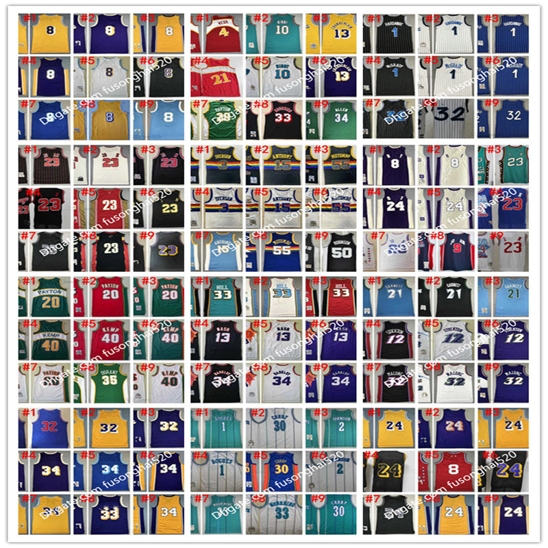 

MitchellNess Retro Stitched Basketball Jersey Iverson Pippen Rodman McGrady Anthony Garnett Malone Mutombo Bibby Stockton Kemp Payton Barkley Nash Rose Allen, Select number of picture
