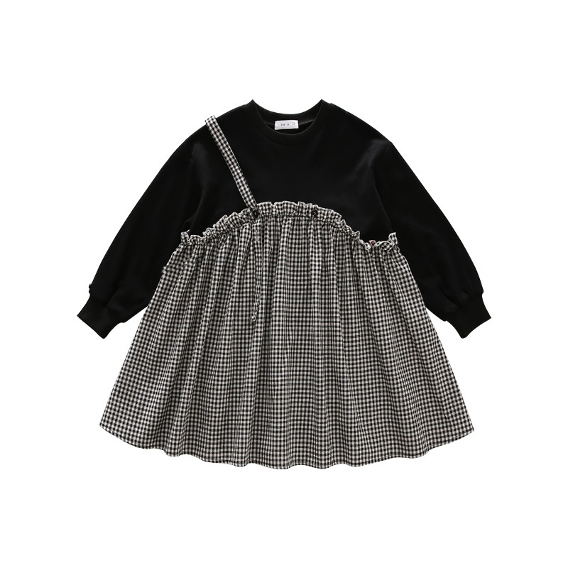 

Girls dresses 2021 autumn new foreign holiday two-piece children's clothing girl princess skirt Korean version of children's skirt, Red;yellow
