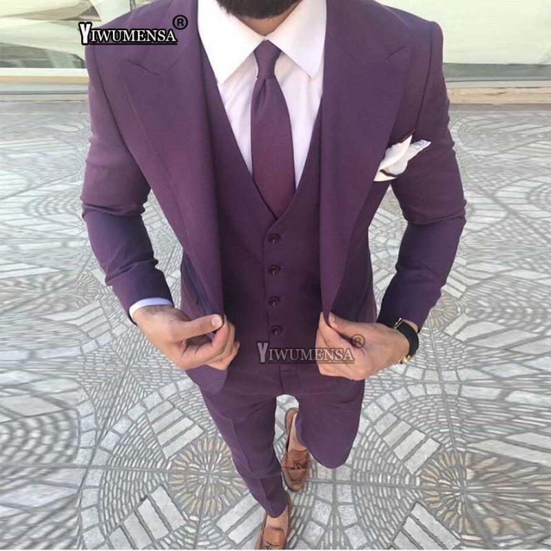 

Yiwumensa Rose Gold Men Suits Slim Fit Groom Suit Tuxedo Smoking Homme Formal Wedding For Mens 2021 (Blazer+Pants+Vest) Men's & Blazers, Black