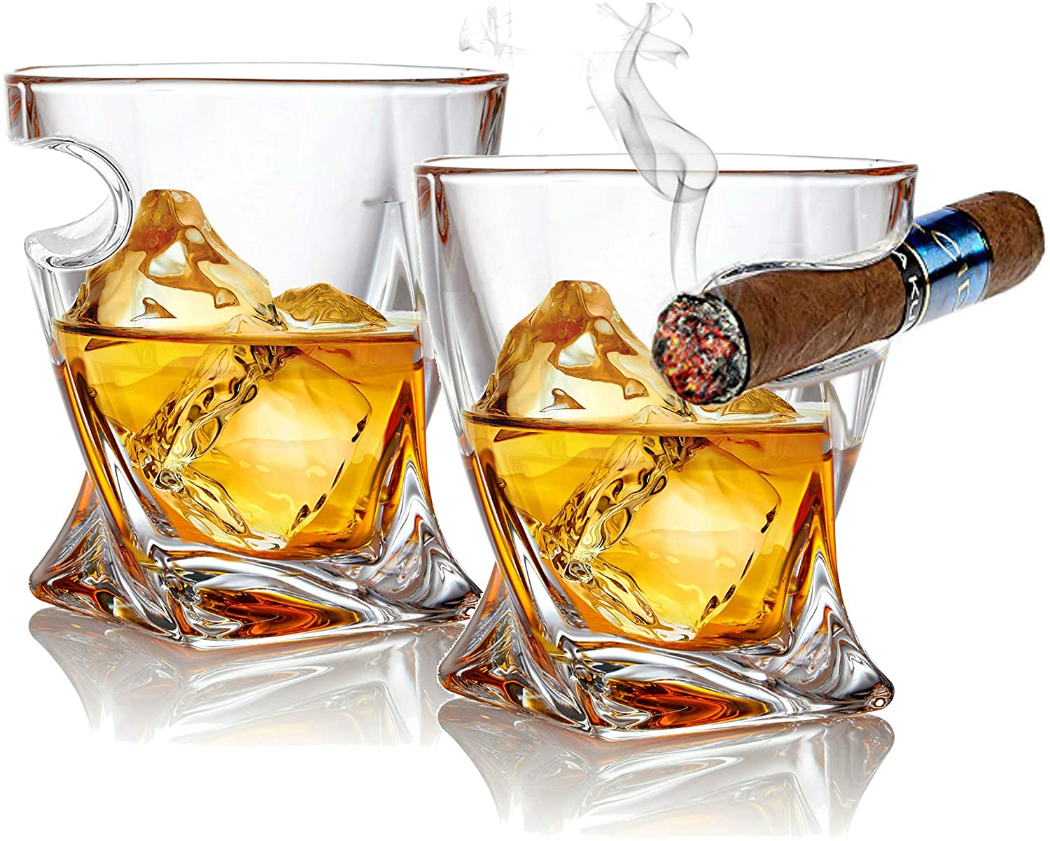 Waarschijnlijk Het beste De daadwerkelijke Ouderwetse whisky glazen tuimelaar met zij gemonteerde houder voor drank  Scotch Bourbon