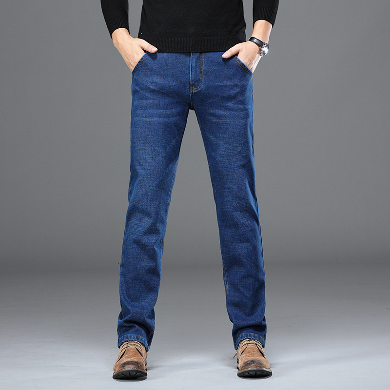 

2021 New Fleece Men's Business Straight Plus Brand Veet Trousers Regular Elastic Warm Casual Solid Color Plxf, Bblack