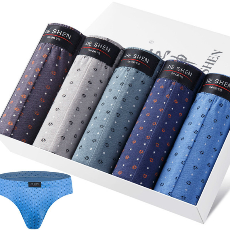 

5 Pcs Breathable Cotton Mens Underwear New Briefs sexy underwear men gay Mens Bodysuit Male Comfortable Solid Underpants, 0333a