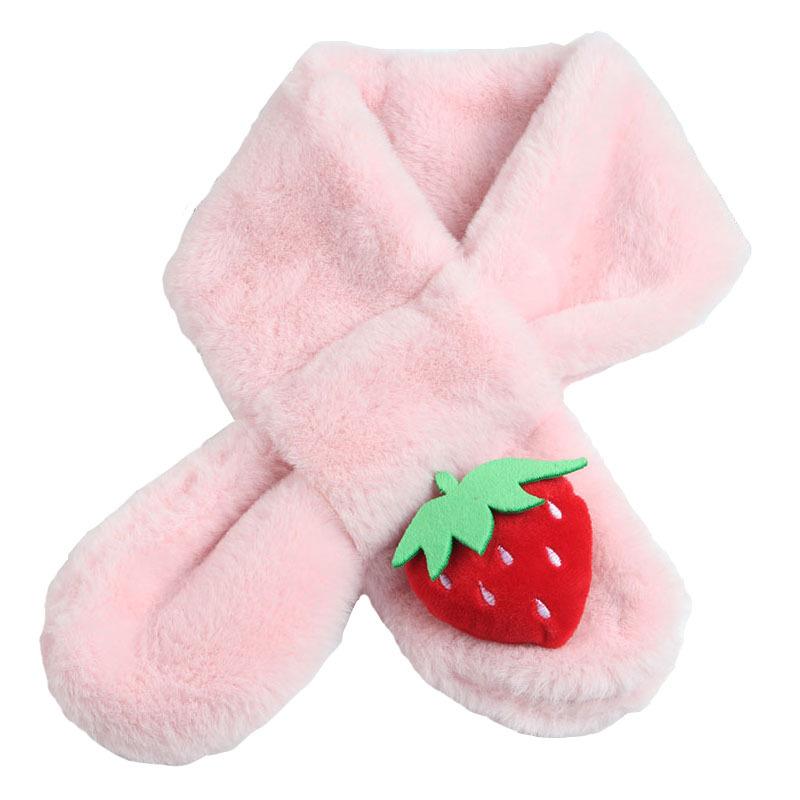 

Scarves 2021 Winter Children's Scarf Plush Parent-child Cute Cartoon Imitation Fur Baby Bib Boys And Girls The Same Style