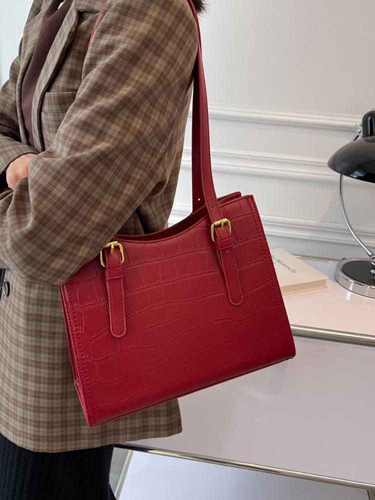 

Evening Bags Texture Retro Top-handle Bag Women Fashion Crocodile Pattern Lager Capacity Shoulder Female Casual Handbag Tote 2022