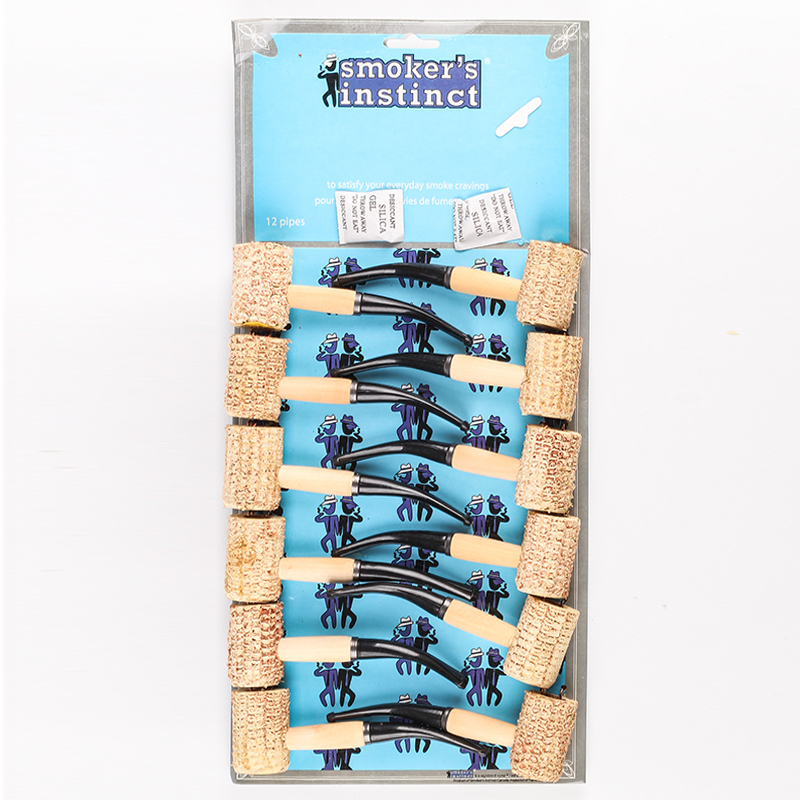 

12pcs/lot Original corn cob tobacco pipe as healthy smoke cigarette filter,eco-friendly Smoking Pipe With Display Card C0310