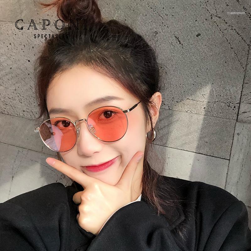 

Sunglasses CAPONI Polarized Women Sun Glasses Fashion 2021 Brand Designer Eyewear Female Oval Metal Frame Ladies UV400 CP320081