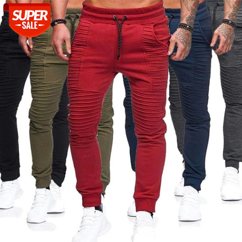 

Men Sweatpants Breathable Solid Color Drawstring Elastic Waist Outdoor Skinny Pants Gyms Pants Men's Casual Loose Trousers Autum #gl0i, Black